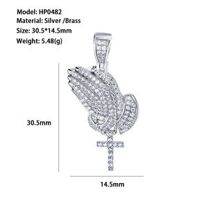 Colgante de Diamante de Circonita Cúbica Micro, el Más Vendido, Biblia, Albrecht Dürer, Cristianismo, Manos de Latón Orando, Amuletos para Regalo - Product Image 2