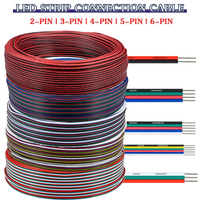 Connecteur de câble d'extension électrique 22AWG à 2, 3, 4, 5 ou 6 broches pour bande LED 5050 2835 COB RGB RGBW RGBWW RGBCCT