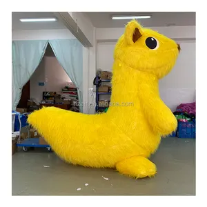 Balão inflável de pelúcia amarelo personalizado de lontra gigante inflável modelo Lutra inflável de desenho animado