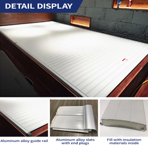 Couverture de <span class=keywords><strong>piscine</strong></span> automatique en aluminium à lamelles électriques avec protection UV, taille personnalisable, 110V/220V pour l'isolation hivernale - Product Image 6