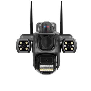 Cámara PTZ WiFi ICSEE de 9MP con Triple Lente, Sistema de Seguridad para Exteriores, Visión Nocturna 1080P, Intercomunicador de Voz, Compatible con Tarjeta de Memoria - Product Image 1