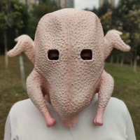 Masques de déguisement en latex souple Cyou, motif dinde amusant pour Halloween, pour adultes, livraison rapide
