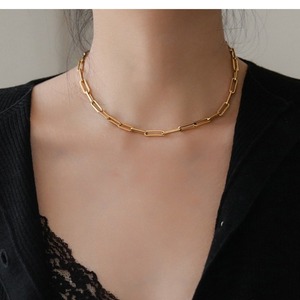 Cadenas de Collar con Clip de Papel Chapadas en Oro de Acero Inoxidable Antideslustre, Joyería de Moda con Zirconia para Mujeres y Hombres - Product Image 4