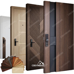 Portes d'Entrée Principales Pivotantes Extérieures en Bois Massif de Noyer Noir Standard Américain Portes d'Entrée Modernes en Bois pour Maison - Product Image 4