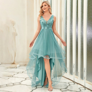 S1902R nouvelle <span class=keywords><strong>grande</strong></span> <span class=keywords><strong>taille</strong></span> V profond paillettes court avant et long dos maille réunion annuelle demoiselles <span class=keywords><strong>d</strong></span>'<span class=keywords><strong>honneur</strong></span> danse <span class=keywords><strong>robe</strong></span> de soirée - Product Image 2