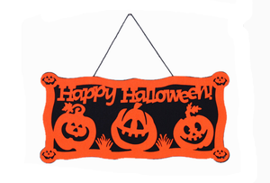 Su misura durevole riutilizzabile in <span class=keywords><strong>lana</strong></span> gatto nero/zucca/gufo disegno foto ornamenti appesi a parete Halloween per uso interno/esterno - Product Image 3