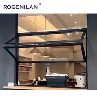 Ventana Plegable Horizontal de Aluminio Negro con Doble Vidrio Templado, Ventanas Verticales Plegables Tipo Acordeón