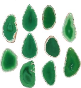 Đánh bóng Mã não lát geode Top khoan Mặt dây chuyền lát hình dạng bất thường các loại màu sắc ngẫu nhiên Mã Não Chuông gió lát với lỗ - Product Image 6