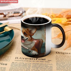 <b>Ceramic</b> <b>Mug</b> 11oz Frosted Black Heat Sensitive Color Changing Gift Cup - Product Image 5