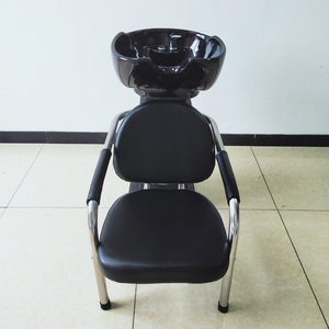 Sillón de Lavado de Cabello Moderno Negro y Rojo, Cama Automática para Lavar el Cabello con Campana de Vapor para Salón de Belleza, Barbería y Peluquería - Product Image 4
