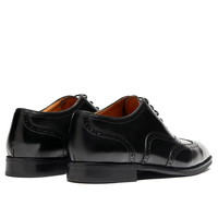 Herren Brogue-Schuhe aus Echtleder Formelle Business-Oxfords Einfarbig mit Runder Spitze Schnürschuhe für Büro & Karriere