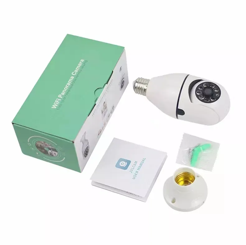 Hot Selling 360 Panoramic Wireless Bulb Camera Outdoor Security Surveillance Light Bulb Camera PTZ Wifi IP Camera