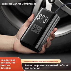 Bomba de aire inalámbrica multifunción para automóviles Banco de energía inteligente con pantalla digital y material ABS con luz de advertencia - Product Image 3
