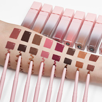 Set de Maquillaje Labial Mate Personalizable MLM, Resistente al Agua, de Larga Duración, Alta Pigmentación, Libre de Crueldad Animal, Kit Combinado de Cosméticos Labiales