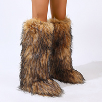 Bottes de neige pour femmes, bottes chaudes d'hiver mi-mollet, chaussures moelleuses à enfiler pour le froid, tendance pour dames