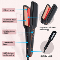 Fer plat professionnel de haute qualité à infrarouge pour salon de coiffure personnalisé en titane à chauffage rapide