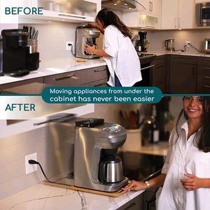 Glissière d'appareil de cuisine pour comptoir <span class=keywords><strong>plateau</strong></span> coulissant en bambou pour cafetière - Product Image 2