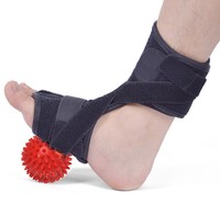 पृष्ठीय रात कमठी काले टखने आर्थोपेडिक पट्टी चिकित्सा Neoprene तल Fascitis पट्टी के साथ लाल Spiky रबर मालिश गेंद