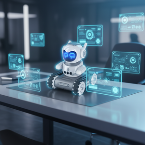 Robot intelligent pour enfants - <span class=keywords><strong>Programmation</strong></span> en un clic, reconnaissance vocale, télécommande et effets lumineux spectaculaires (Cadeau idéal) - Product Image 1