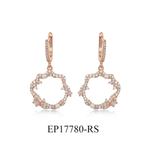 الفاخرة مجوهرات الأزياء جولة مكعب الزركون النساء 925 فضة أقراط اللؤلؤ - Product Image 1