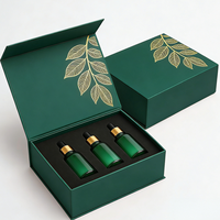 Boîte cadeau cosmétique rigide à fermeture magnétique de qualité supérieure avec doublure en éponge et finition mate, motif lune et étoiles argentées pour crème visage
