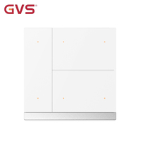Panneau de bouton poussoir intelligent KNX/GVS/K-bus/OEM & ODM pour maison intelligente, 3 gangs, 6 touches, interrupteur mural intelligent KNX avec capteur de température