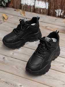 Baskets décontractées pour femmes, style simple, durables, à semelle plateforme épaisse, chaussures tendance et robustes - Product Image 2
