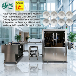Machine de marquage laser UV industrielle pour bouchons de bouteilles avec GS1, un article un code, conforme à ASL BELGISI pour ligne de production de remplissage d'eau - Product Image 1