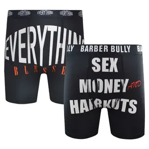 Manufacturer Custom Underwear Logo elastic waistband Printed Boxer Briefs Breathable Sport Men Casual Underwear Men