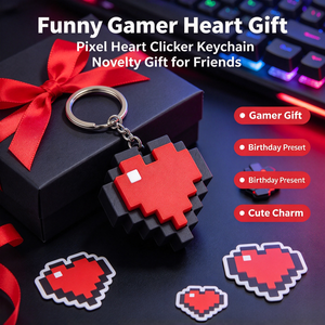 Llavero Fidget Clicker de Corazón Pixelado, Juguete Antiestrés Impreso en 3D para Gaming, Bonito Amuleto Retro de Corazón con Sonido de Clic Satisfactorio - Product Image 4