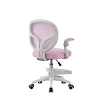 Chaise de bureau ergonomique moderne en maille rose réglable pour utilisation à domicile sur ordinateur