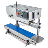 Machine de scellage semi-automatique électrique verticale pour sachets continu avec impression de date et moteur pour boissons