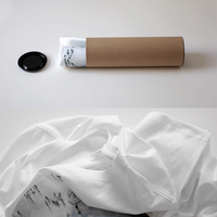 Tube d'expédition de conception simple faite sur commande de boîte de cylindre de stratification brillante jetable recyclable pour l'emballage de T-shirt avec le chapeau en plastique