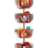Étalage de bonbons en acrylique à 4 niveaux avec logo personnalisé pour les magasins de détail de collations et d'épicerie en Belgique