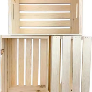 Grande caisse en bois de pin pour le stockage et la décoration à la maison, au bureau, à la cuisine, à la chambre à coucher et au détail - Product Image 2