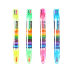 20 Warna Anak Lukisan Krayon Multi-Fungsi Pen Siswa Lukisan Grafiti Pena Kuas Berwarna Krayon Pastel Minyak