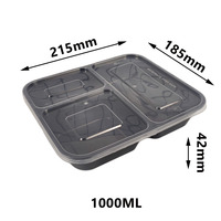 Boîte à Bento antifuite 3 compartiments, récipient à emporter, boîte à Bento en plastique PP de qualité alimentaire avec couvercle, pièces