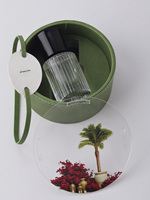 Boîte de parfum transparente, emballage en cuir, boîte cadeau d'aromathérapie, PVC rond vert personnalisé, 20 ml, boîte cosmétique pour soins de la peau