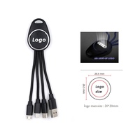 Cadeau promotionnel, logo personnalisé, câble de charge USB 3 en 1, porte-clés pour ordinateur, téléphone portable, tablette, imprimante, lecteur de code-barres