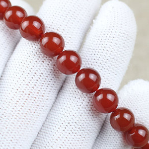 <b>Red</b> Agate Bead <b>Bracelet</b> 8Mm Round Single Strand Unisex Everyday Wear Jewelry - Product Image 3