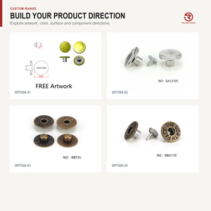 Boutons et rivets en laiton/alliage de zinc écologiques avec ajustement réglable et logo personnalisé pour jeans, jupes et shorts - Product Image 2