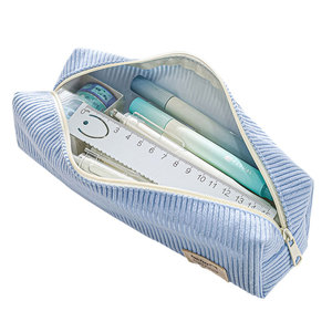 Astuccio BECOL all'ingrosso, portatile, di grande capacità, multifunzionale, in velluto a coste, <span class=keywords><strong>tinta</strong></span> <span class=keywords><strong>unita</strong></span>, con logo personalizzato per ragazze - Product Image 2