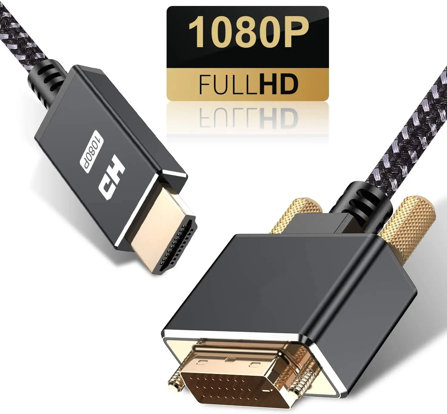 Cavo da HDMI a DVI ad alta velocità 24 1 pin placcato in oro da maschio a maschio per cavo adattatore HD 1080P 1m 2m 3m cavo di conversione da hdmi a dvi