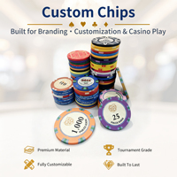 Jetons de poker en céramique d'argile écologiques personnalisés avec impression anti-contrefaçon, ensemble de jetons de valeur réelle pour casino, club de poker