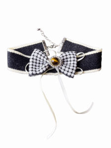 फैशनेबल नेक और सुरुचिपूर्ण ब्रिटिश शैली धनुष बाघ की आंख के पेट हार - Product Image 2