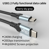 Câble SYONG USB3.2, transfert de données 20 Gbps et charge PD 240 W, câble vidéo 4K60Hz, compatible avec les téléphones, les appareils Thunderbolt 3/4