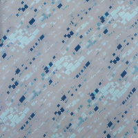 T-shirt pour homme en popeline 3D AOP 100% polyester gris cyan pixelé avec motif, séchage rapide, respirant, col rond, prêt à être expédié