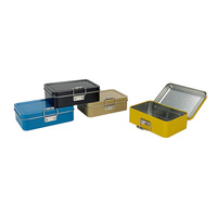 Caja de Hojalata Cuadrada Pequeña con Tapa Abatible y Cierre de Hebilla para Anzuelos, Joyería, Colección de Tarjetas, Embalaje