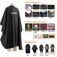 Capes de coiffure imperméables avec logo personnalisé et trous pour les bras, idéales pour barbiers et salons de beauté, marron et gris, pour la coupe – Offre spéciale