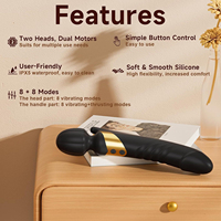 Bâton de massage G-Spot à double vibration, 8 fréquences, télescopique, à aspiration magnétique, rechargeable par USB, jouet sexuel pour adultes